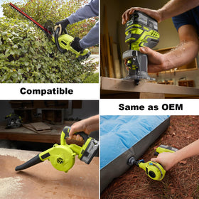 Kekepowtobat battery used with weed wacker, saw, and drill