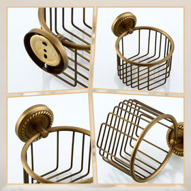 Kelelife wall-mounted brass holder saves counter space in small baths
