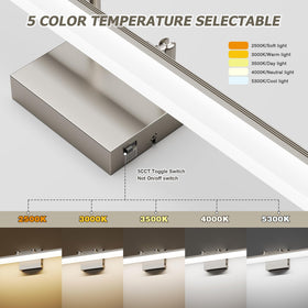 Keliden brushed nickel LED bar detail highlights a slim, durable profile