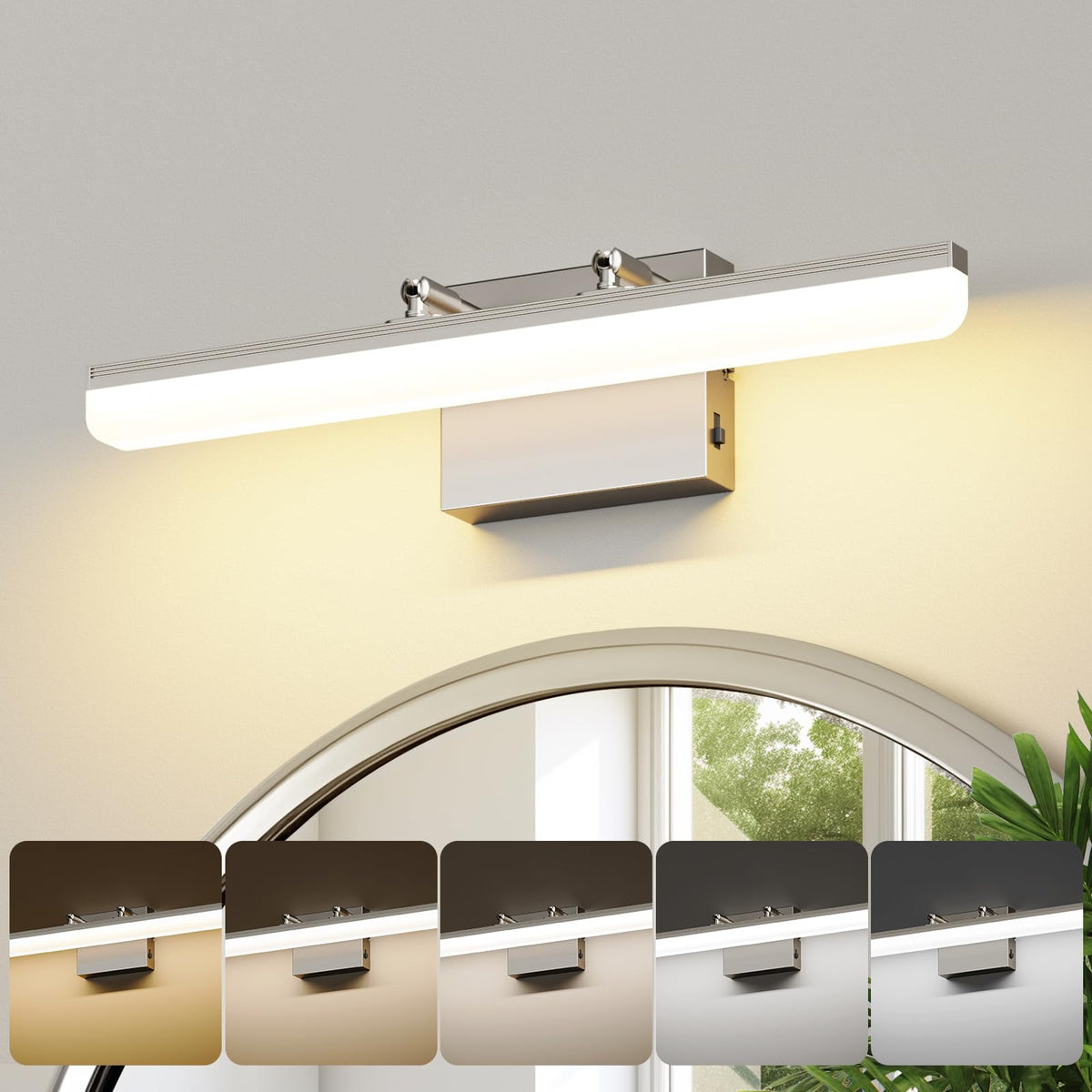 Keliden brushed nickel vanity light angle tilt shows adjustable lighting for tasks