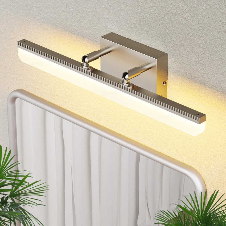 Keliden brushed nickel vanity light front view for a sleek bathroom upgrade