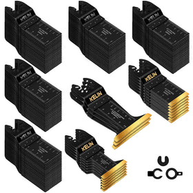 KELIN 116-piece oscillating blades kit for versatile cutting across wood, metal, and drywall.