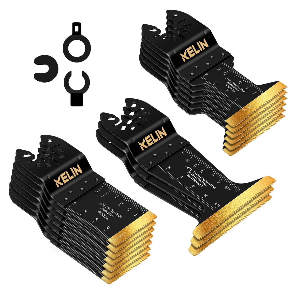 KELIN 16pcs titanium oscillating blades kit for versatile cutting applications