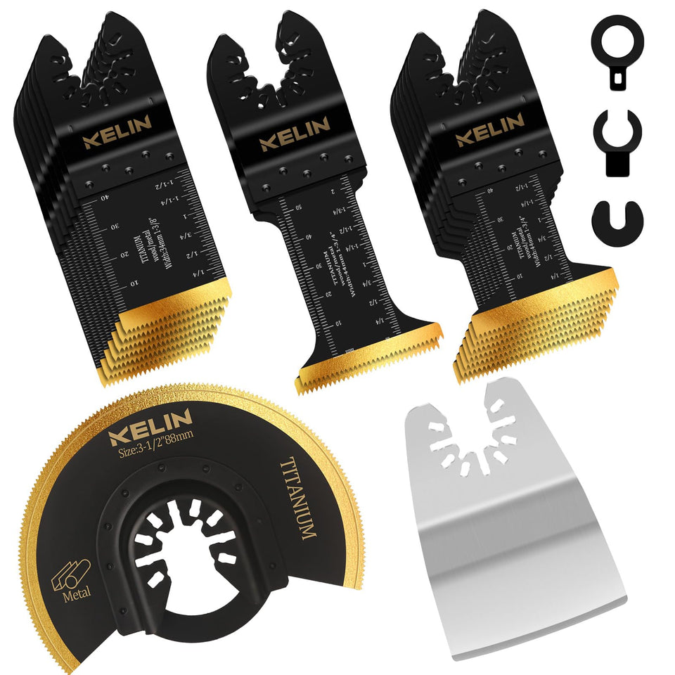 KELIN 18pc titanium blades with 88mm semi-circle for efficient metal cutting.