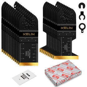 KELIN 22-piece titanium multitool blades set for precise detailed cuts in wood and metal.