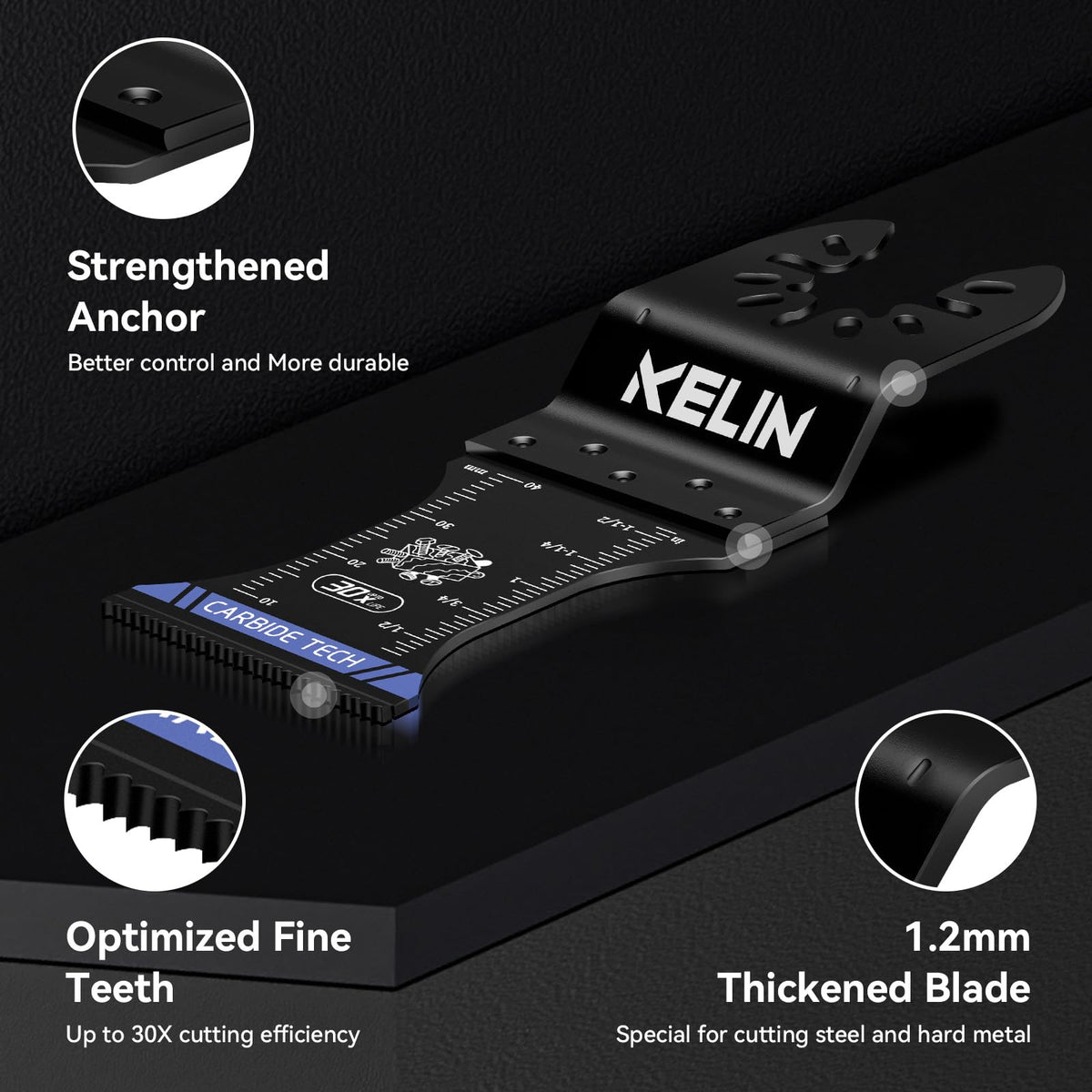 KELIN carbide blades in tungsten steel for lasting metal cuts.