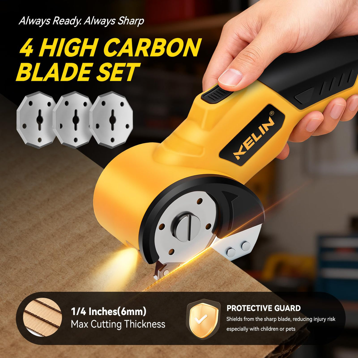 KELIN 3000mAh battery provides longer cordless operation for DIY tasks.