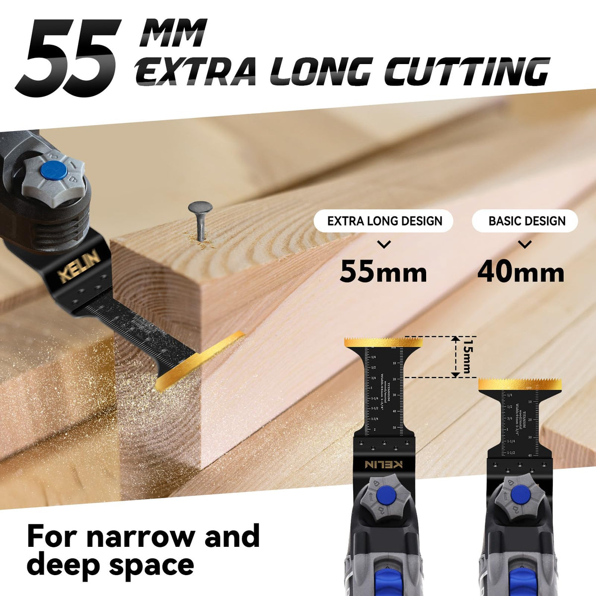 KELIN three-adapter kit for versatile tool compatibility.
