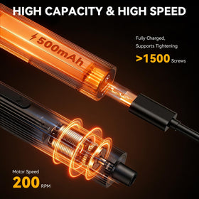 KELIN built-in LED lights illuminate the work area for accurate screw placement.