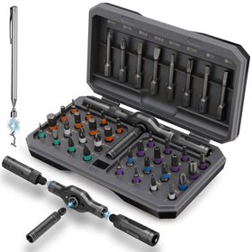 KELIN magnetic ratchet screwdriver set case with 43-in-1 versatility for home repairs