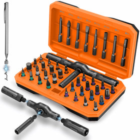 KELIN magnetic ratchet screwdriver with retractable rod for easy screw pickup.