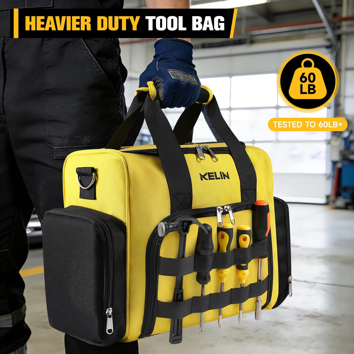 KELIN Tool Bag Box Organizer with bottom removable cases for portable tools.