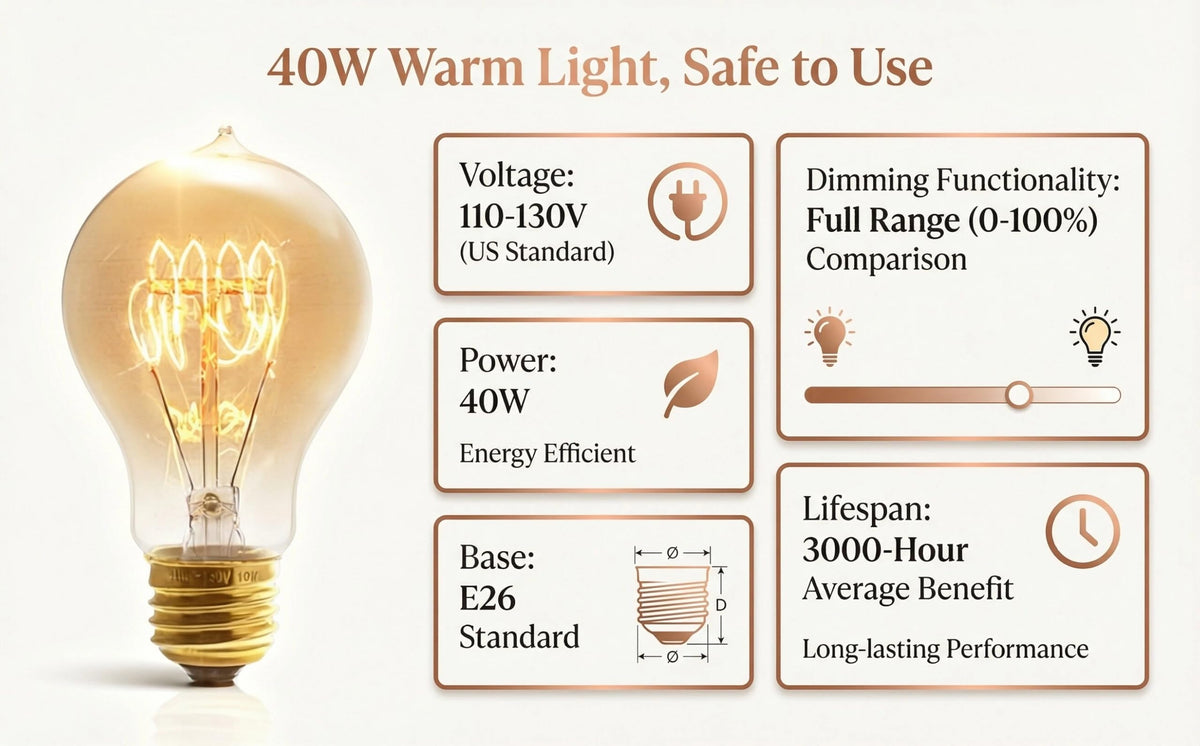 Kellarosses Edison bulb delivers 240 lumens for warm, inviting reading light.