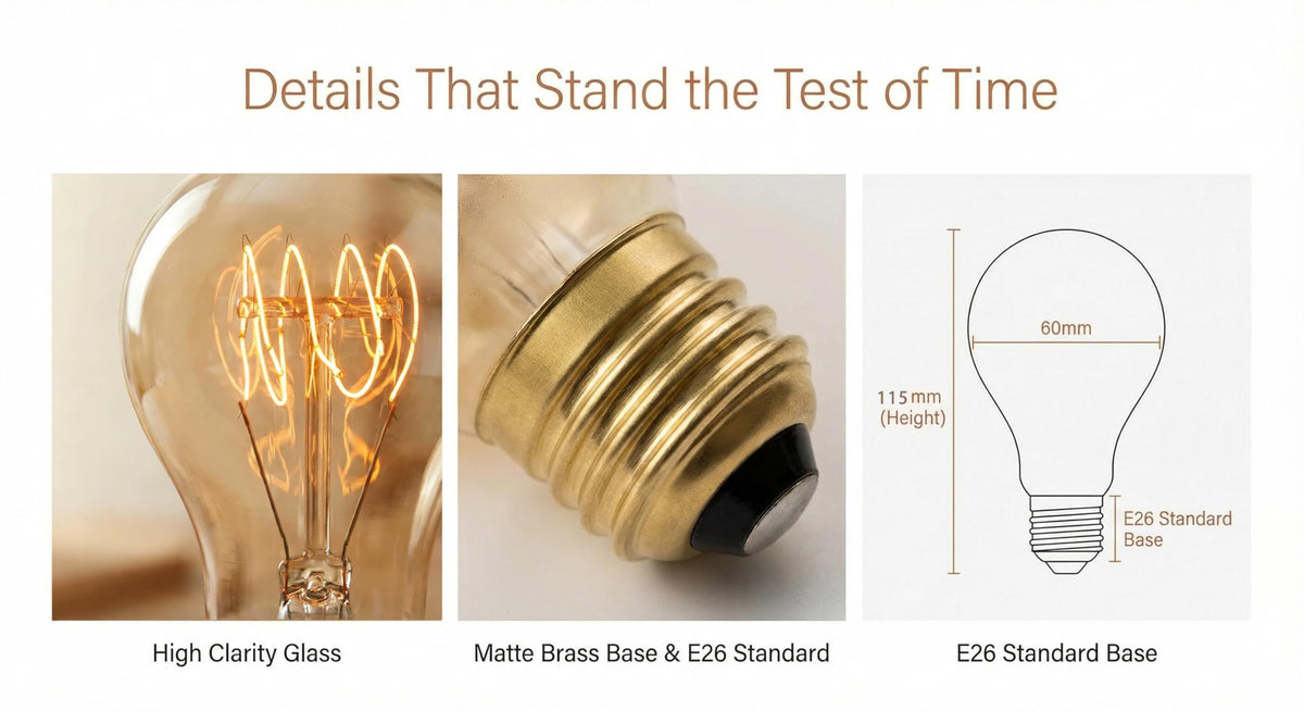 Kellarosses Edison bulb offers a long 3000-hour life for fewer replacements.
