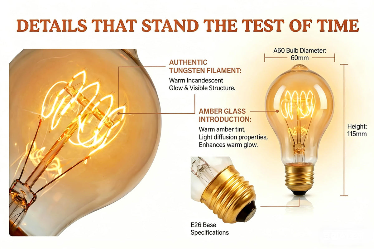 Kellarosses Edison bulb provides 360-degree glare-free illumination for chandeliers.