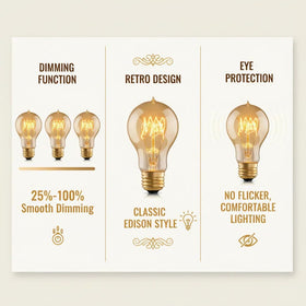 Kellarosses Edison bulb is dimmable for mood control in any space.