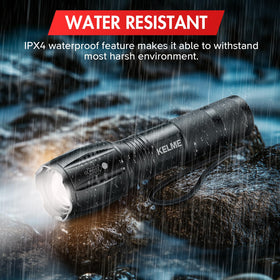 KELME waterproof durable aluminum flashlights withstand rain and rugged use