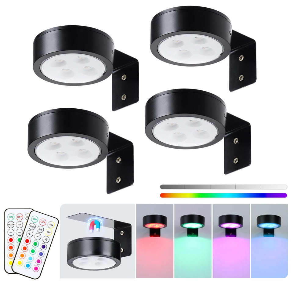 KELUOLY 4-pack battery-operated picture light with remote for easy art illumination
