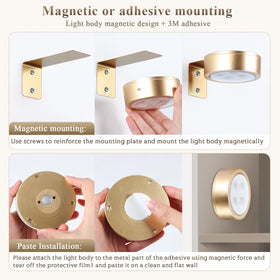 KELUOLY dimmable wall light shows adjustable color temperature from 3000K to 6000K.