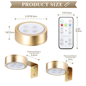 KELUOLY battery-operated puck light with 3M adhesive for easy installation.