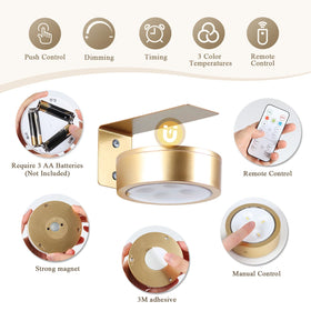 KELUOLY LED art light with remote control for color temperature and brightness.