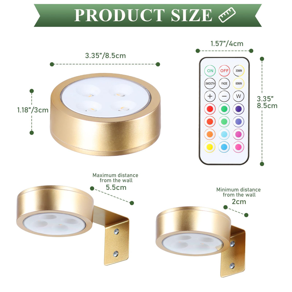 KELUOLY magnetic picture light with timer presets for auto-off