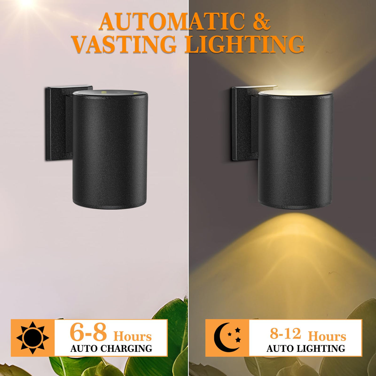 KelvinLux solar sconce withstands rain thanks to IP65 waterproof design.