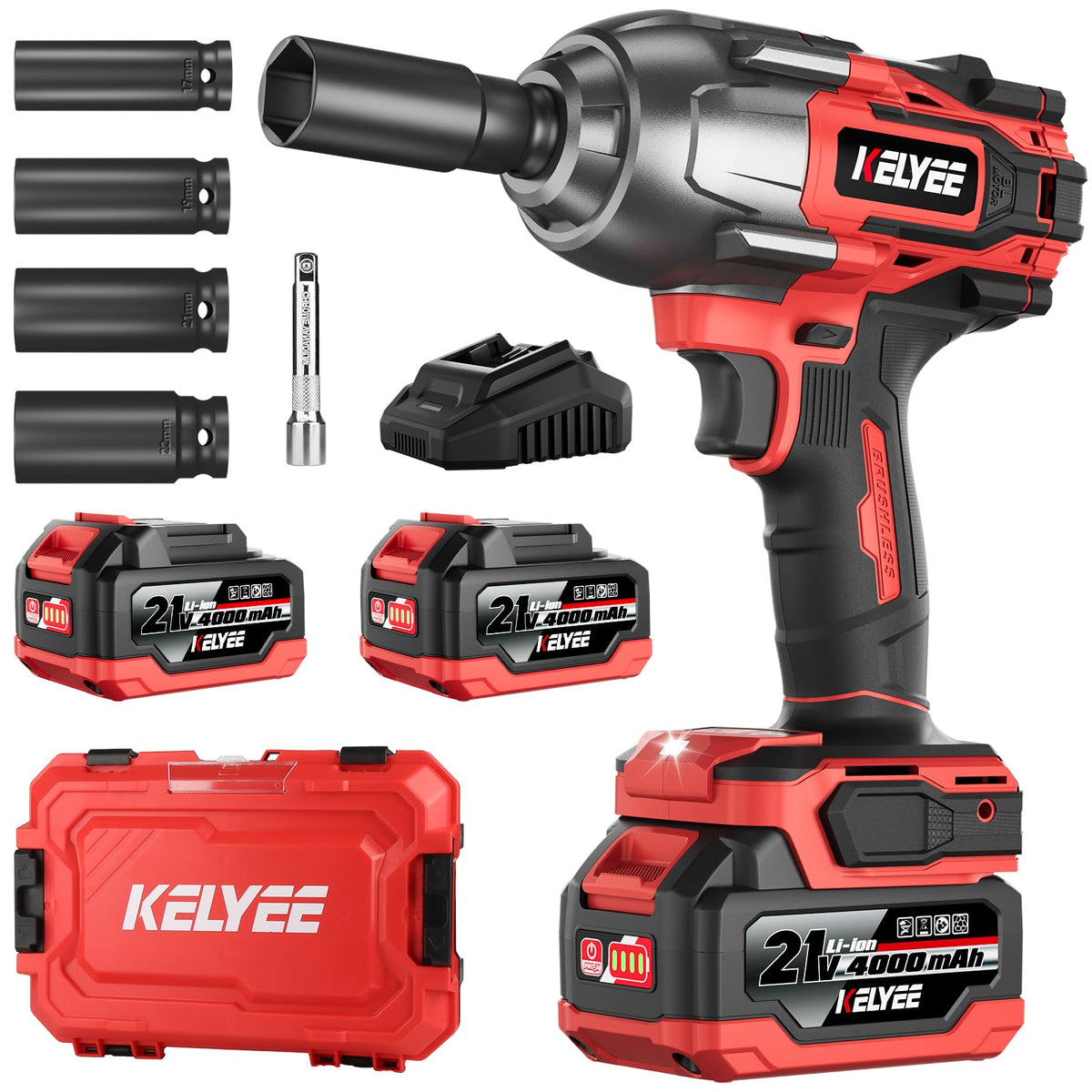 KELYEE cordless impact wrench showing high 1500Nm torque for rusted bolts