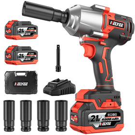 Kelyee cordless impact wrench front view highlighting durable build for heavy-duty use.