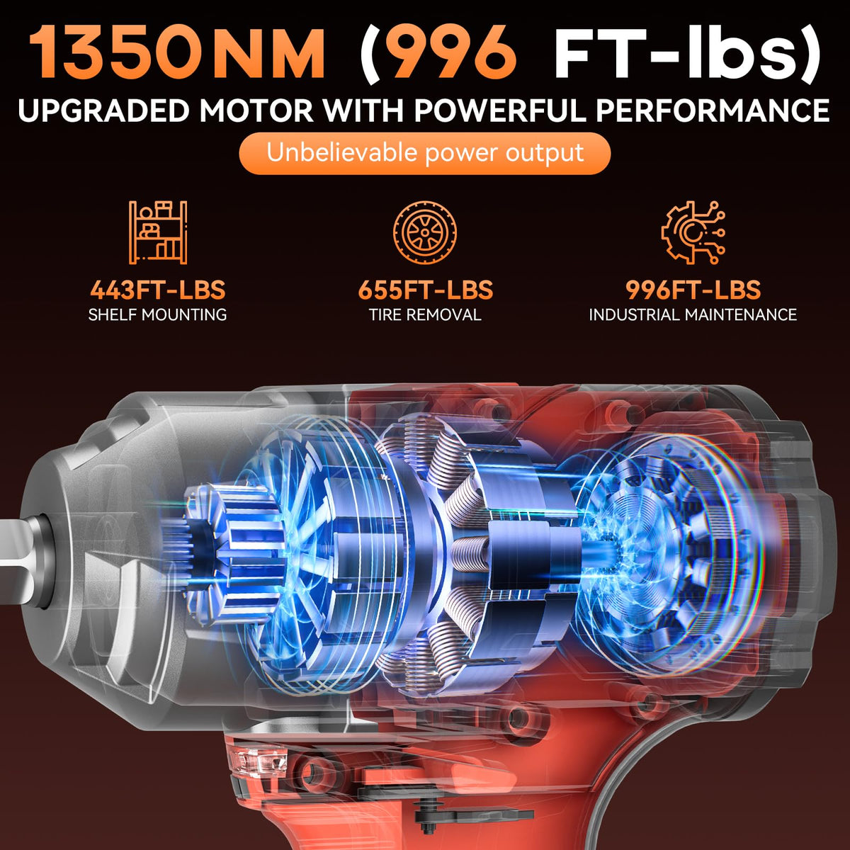 Kelyee cordless impact wrench in use for fast, reliable bolt loosening.