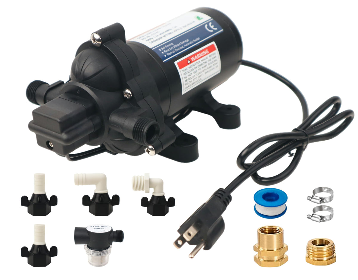 KENCIT T33 automatic-diaphragm-pump installation shows easy home-system setup.