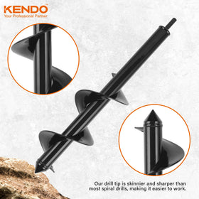 KENDO auger 3-54x15-7 inch creates deep planting wells quickly