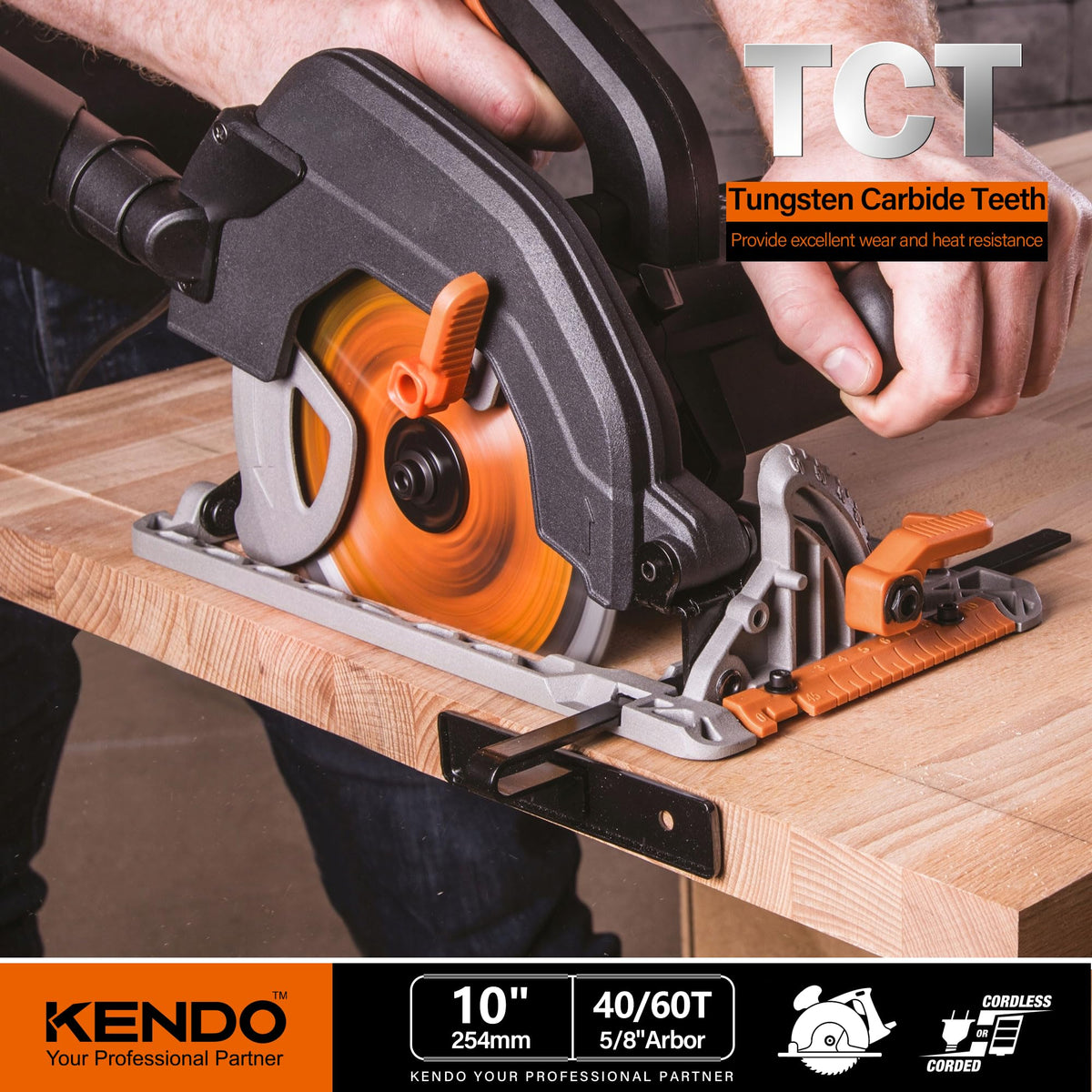 Kendo durable carbide teeth close-up emphasizing wear resistance and longevity.