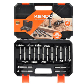 KENDO Forstner Bit Set in an open case showing multiple sizes for easy access.