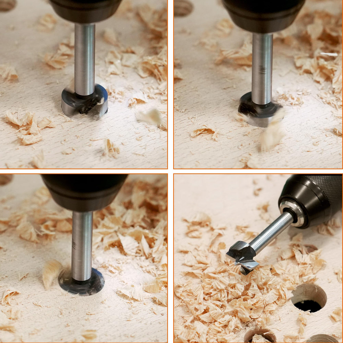 KENDO Forstner Bit Set designed for woodwork tasks such as hinges and models.