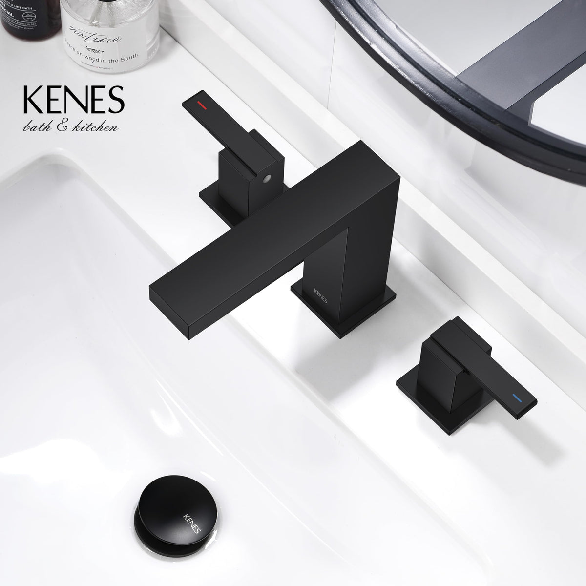 KENES bathroom vanity faucet complements contemporary decor with practical functionality.
