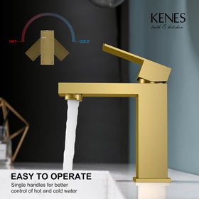 KENES brushed gold finish close-up highlights refined texture.