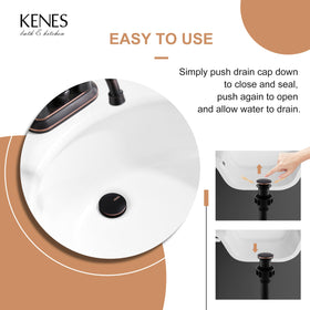 KENES built-in filter anti-clog basket captures hair and debris