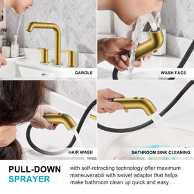 KENES brushed gold faucet complements modern bathrooms with long-lasting style.
