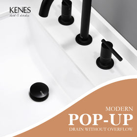 KENES KE-P300A-2 drain assembly close-up, high-quality stainless steel and ABS construction.