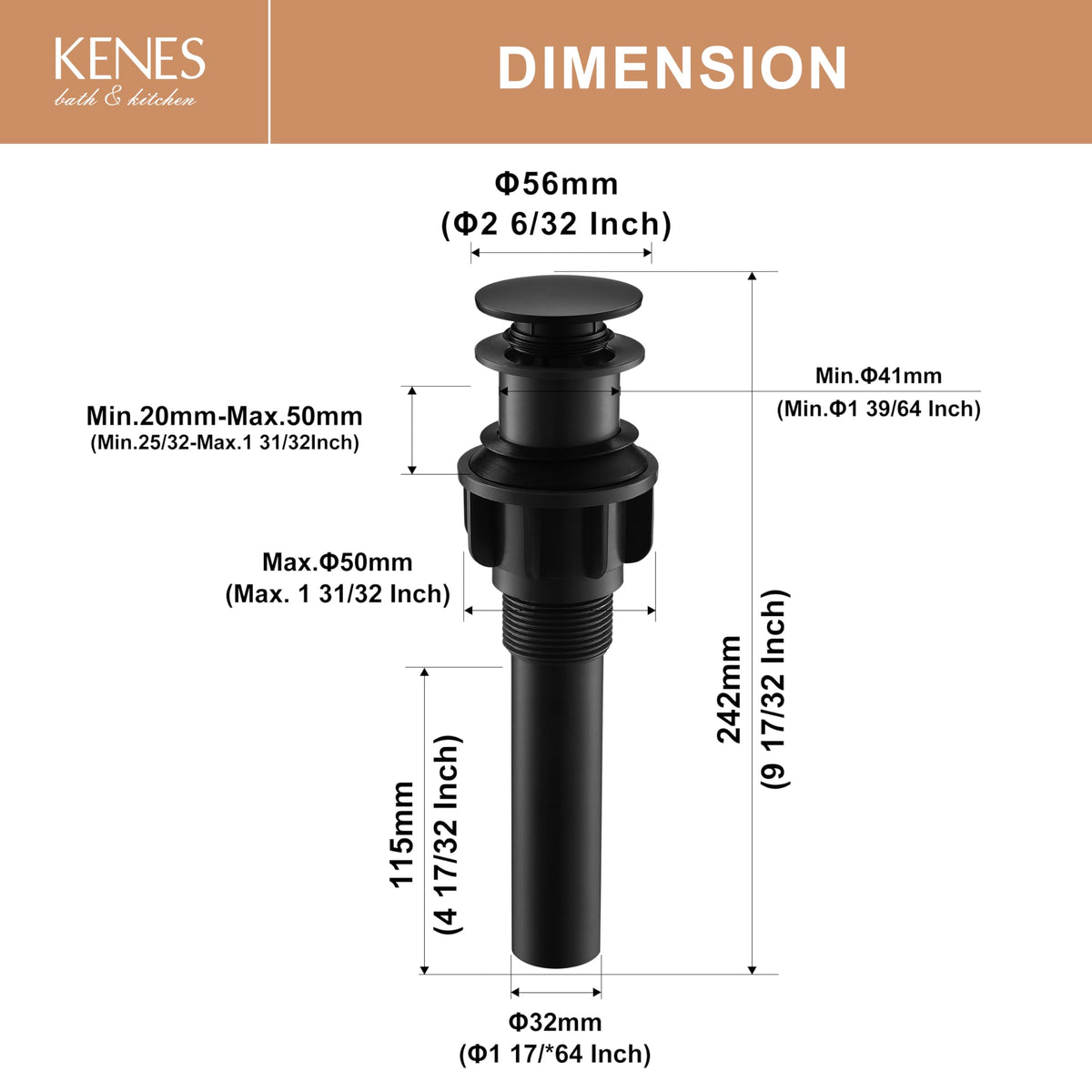 KENES KE-P300A-2 pop-up action demonstration, quick drainage with a tap.