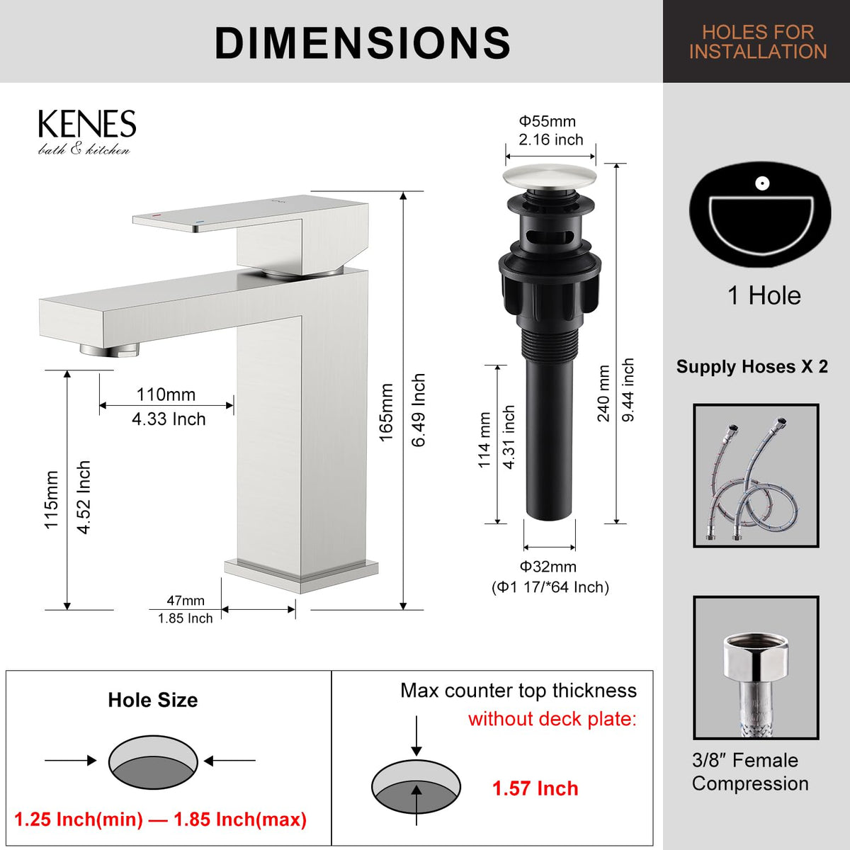 KENES LJ-9031 quick-install system reduces remodeling downtime.