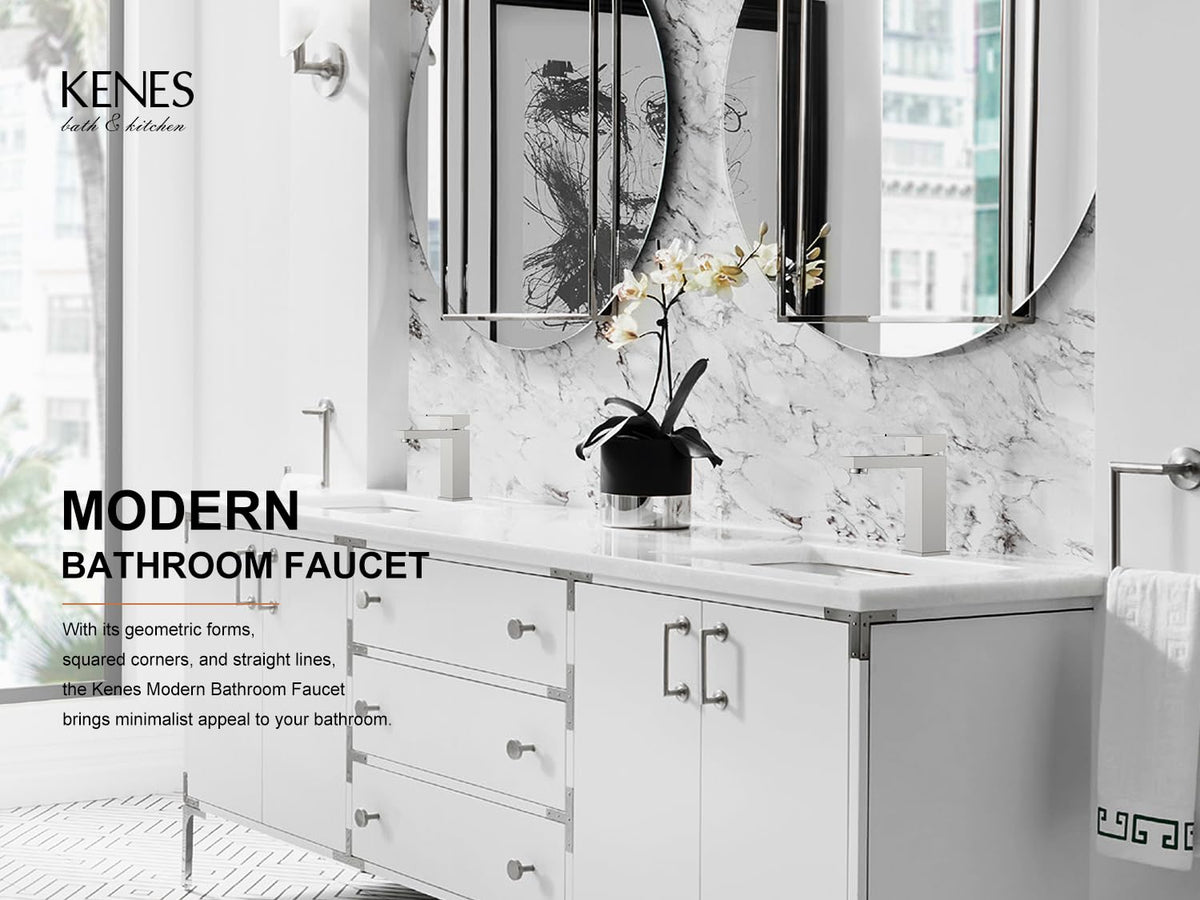 KENES LJ-9031 pop-up drain assembly enables easy vanity setup.