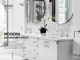 KENES LJ-9031 pop-up drain assembly enables easy vanity setup.