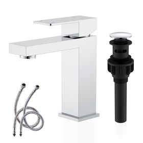 KENES LJ-9031-5 chrome bathroom faucet front view, sleek finish for easy daily use.