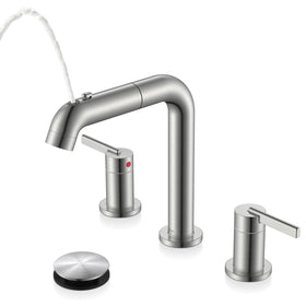 KENES LJ-9058A faucet wide view highlights brushed nickel finish for a modern bathroom.