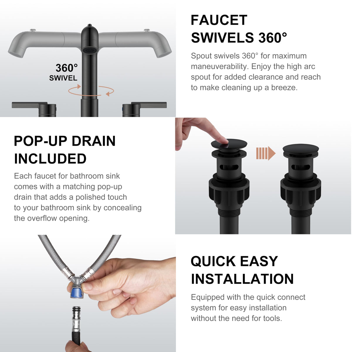 KENES 3-hole installation compatibility for standard setups.