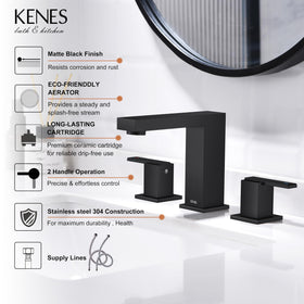 KENES matte black finish resists fingerprints for easy cleaning.