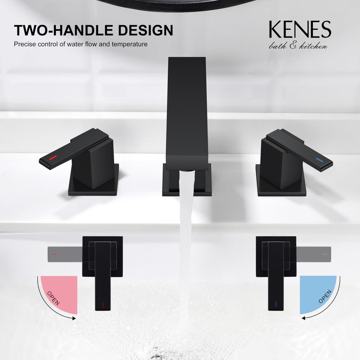 KENES pop-up drain included for convenient sink operation.