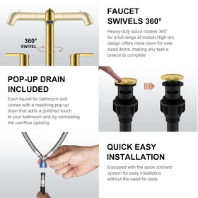 KENES 3-hole 6-16 inch widespread installation compatible with common vanities.